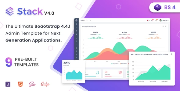 Free Stack – Clean Responsive Bootstrap 4 Admin Dashboard Template ...
